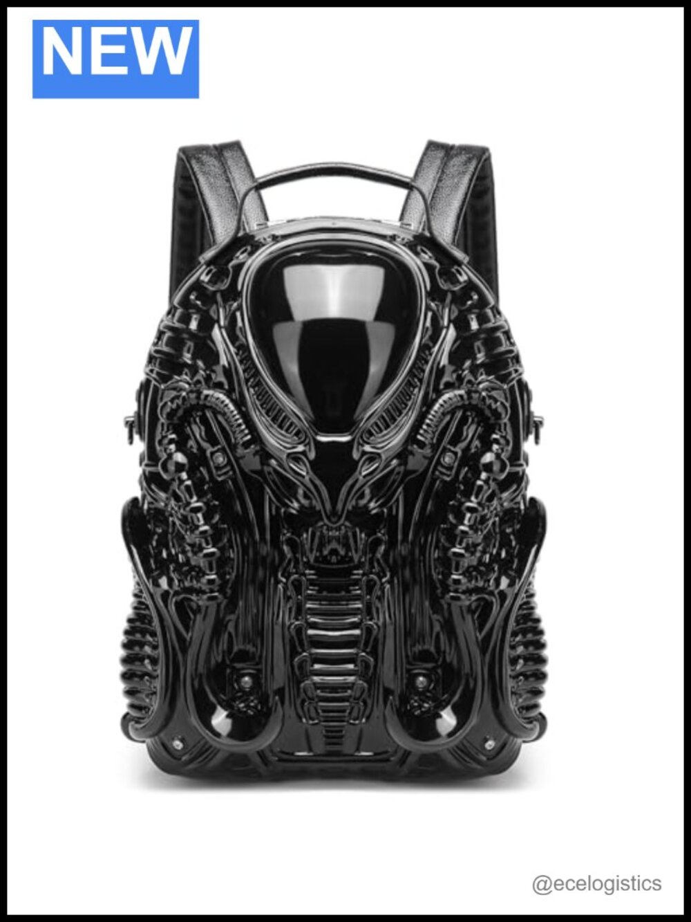 PVC 3D Xenomorph Shaped Alien Backpack Purse Novelty Bag Adjustable Straps